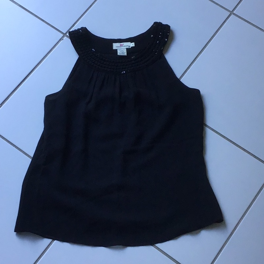 Vineyard Vines black silk top